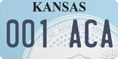 KS license plate 001ACA