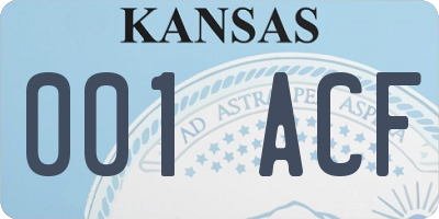 KS license plate 001ACF