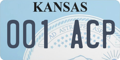 KS license plate 001ACP