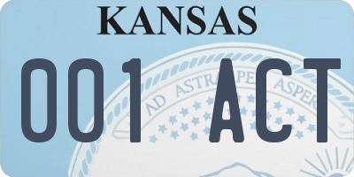 KS license plate 001ACT