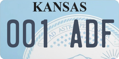 KS license plate 001ADF