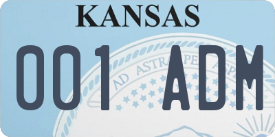 KS license plate 001ADM