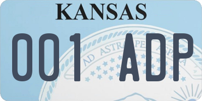 KS license plate 001ADP