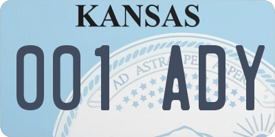 KS license plate 001ADY