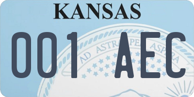 KS license plate 001AEC