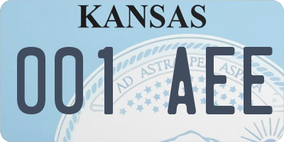KS license plate 001AEE