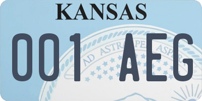 KS license plate 001AEG