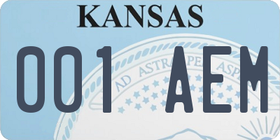 KS license plate 001AEM