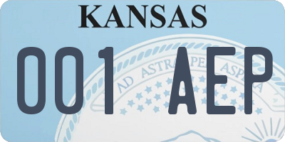 KS license plate 001AEP