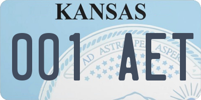 KS license plate 001AET