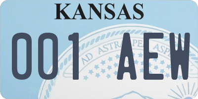 KS license plate 001AEW