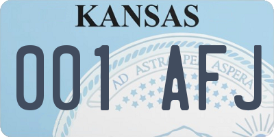 KS license plate 001AFJ