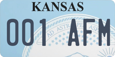 KS license plate 001AFM