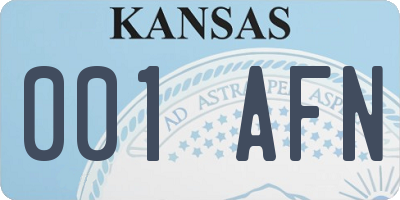 KS license plate 001AFN