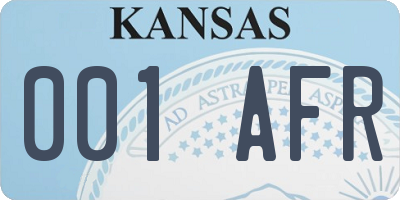 KS license plate 001AFR