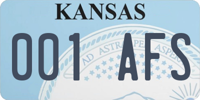 KS license plate 001AFS