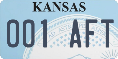 KS license plate 001AFT