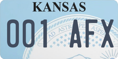 KS license plate 001AFX