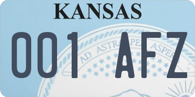 KS license plate 001AFZ