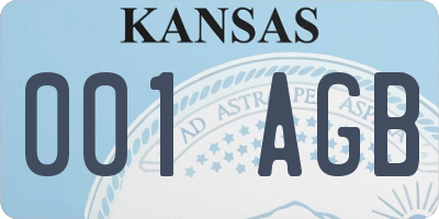 KS license plate 001AGB