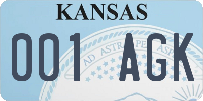 KS license plate 001AGK