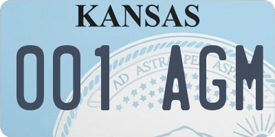 KS license plate 001AGM