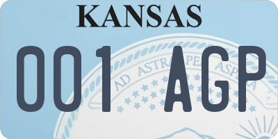 KS license plate 001AGP