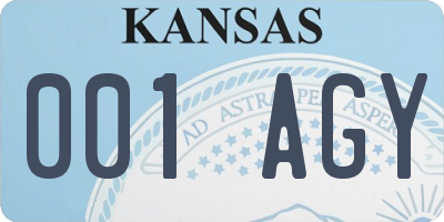 KS license plate 001AGY