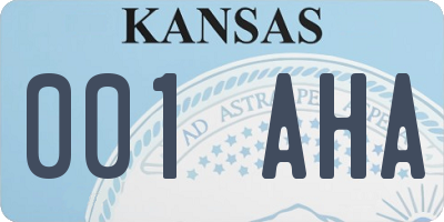 KS license plate 001AHA