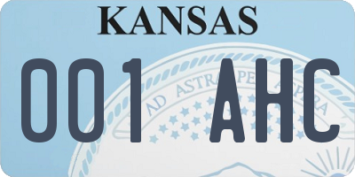 KS license plate 001AHC