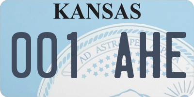KS license plate 001AHE