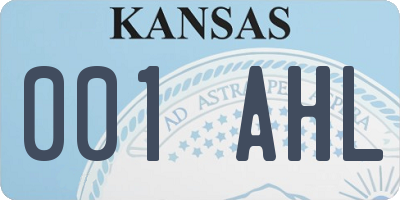 KS license plate 001AHL