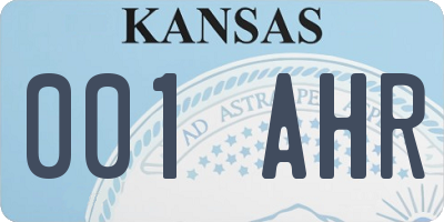 KS license plate 001AHR