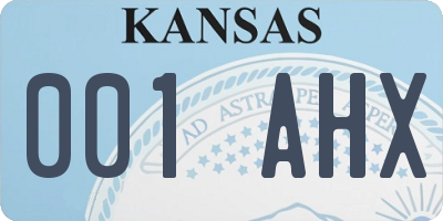 KS license plate 001AHX