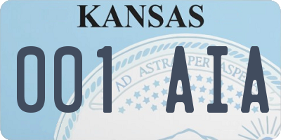 KS license plate 001AIA