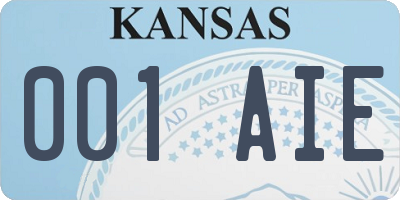 KS license plate 001AIE