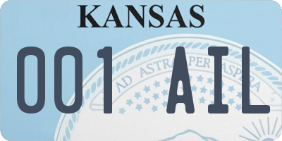 KS license plate 001AIL