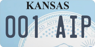 KS license plate 001AIP