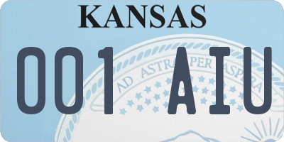 KS license plate 001AIU