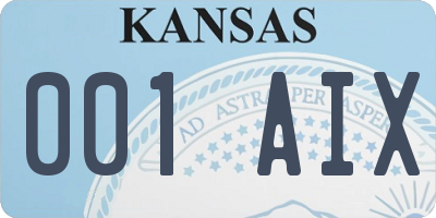 KS license plate 001AIX