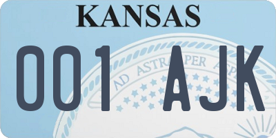 KS license plate 001AJK