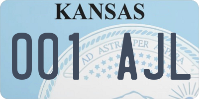 KS license plate 001AJL