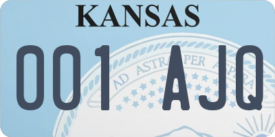 KS license plate 001AJQ