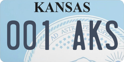 KS license plate 001AKS