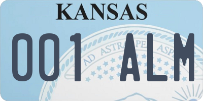 KS license plate 001ALM