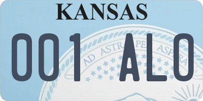 KS license plate 001ALO