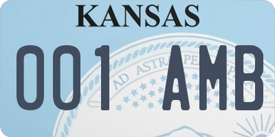 KS license plate 001AMB