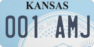 KS license plate 001AMJ
