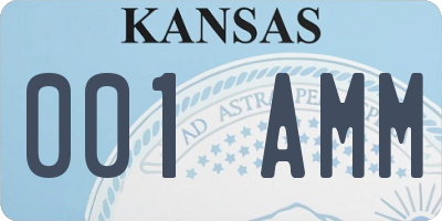 KS license plate 001AMM