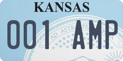 KS license plate 001AMP